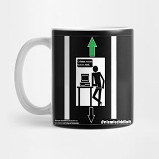 Rechner hoch- und runterfahren Mug